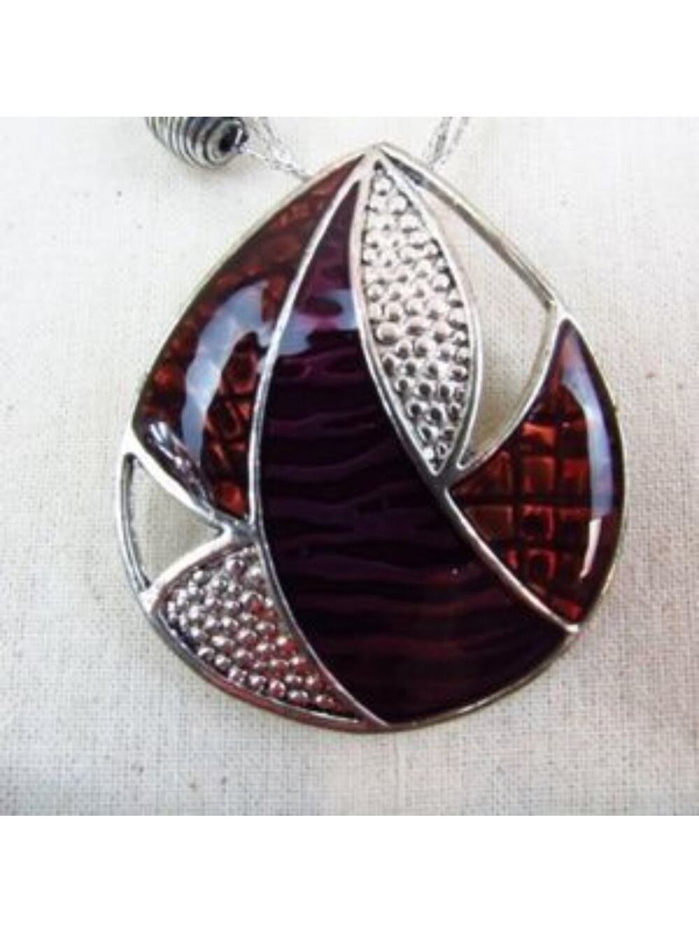 Vintage Modern Multi Strands Pendant Necklace 20"  Silver Unique Statement